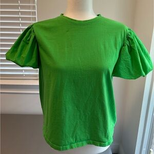 Zara | Vibrant Green Puff Sleeve Top